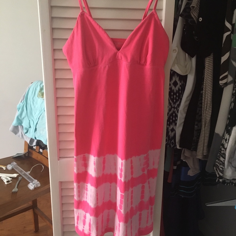 Pink tie dye bottom dress